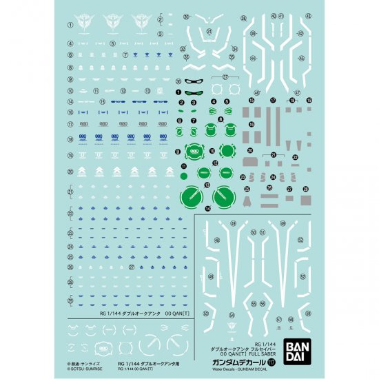 Gundam Decal No. 117 RG 1/144 00 Qan[T]