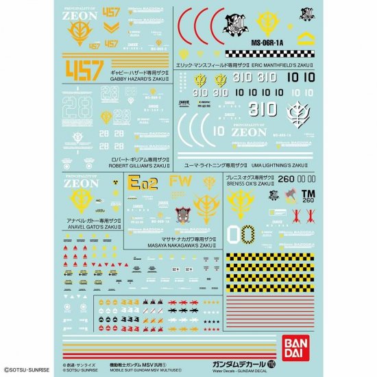 Gundam Decal No. 110 Gundam MSV Multiuse 1