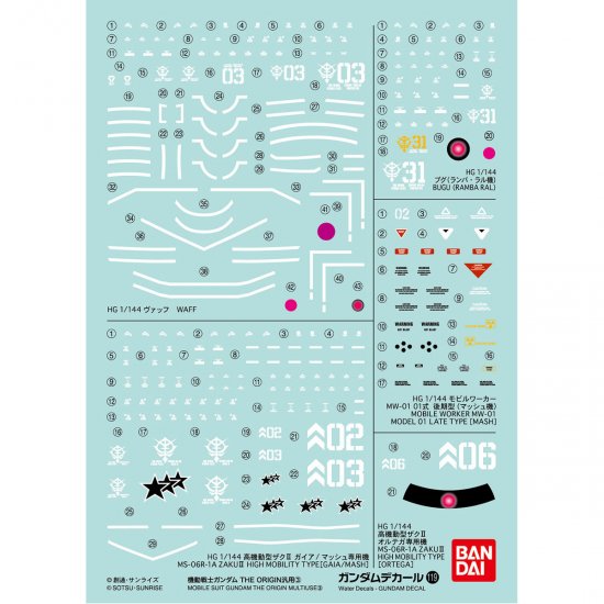 Gundam Decal No. 119 HG 1/144 Gundam The Origin Multiuse 3